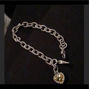 Judith Ripka silver bracelet with yellow crystal